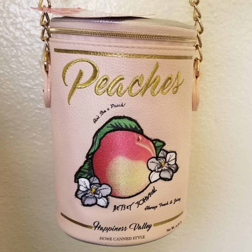 Betsey Johnson peaches can crossbody bag